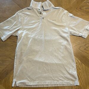 Carhartt Men's M Beige Short Sleeve Polo Shirt 100% Cotton K311 DKT Logo Knit